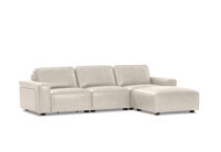 BARTELLE LEATHER - 3.5 Seater Sofa with Ottoman. BARTELLE LEATHER