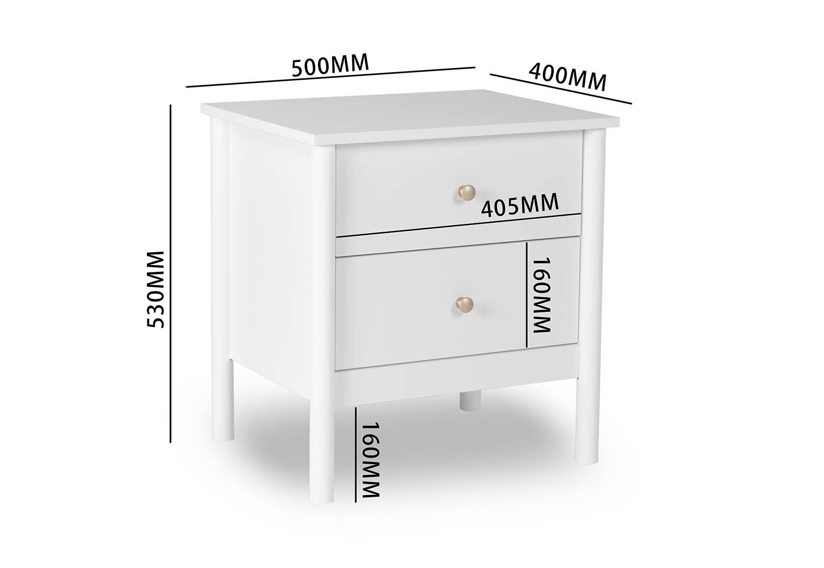 ROWLAND - 2 Drawer Bedside ROWLAND