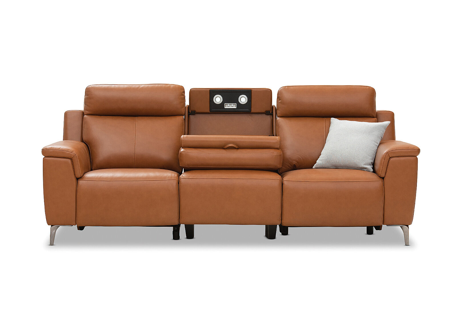 ARISTOTLE - Leather 3 Seater Sofa with 2 Inbuilt Electric Recliners ARISTOTLE