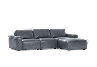 BARTELLE LEATHER - 3.5 Seater Sofa with Ottoman. BARTELLE LEATHER