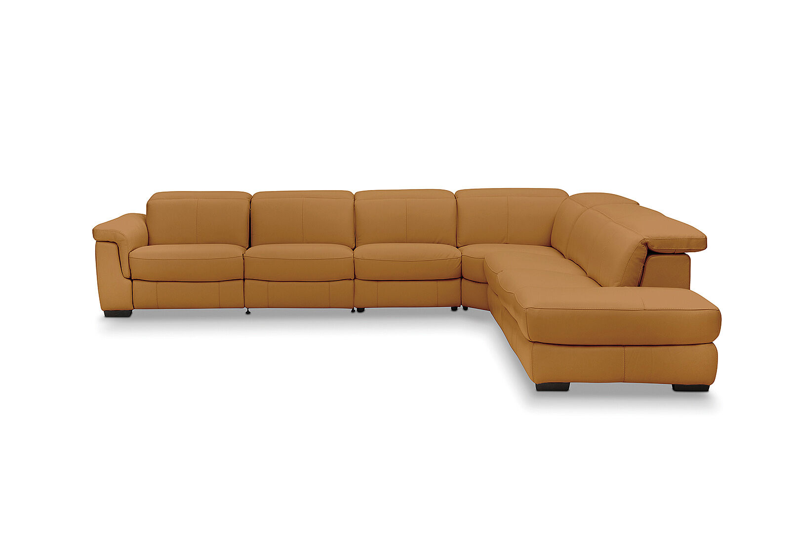 LUCIANO - Leather Corner Lounge with 3 Inbuilt Electric Recliners and Right-Hand Facing Chaise LUCIANO