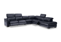LUCIANO - Leather Corner Lounge with 3 Inbuilt Electric Recliners and Right-Hand Facing Chaise LUCIANO