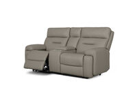 HOLLYWOOD LEATHER - Media 2 Seater with Electric Recliners & Console HOLLYWOOD LEATHER