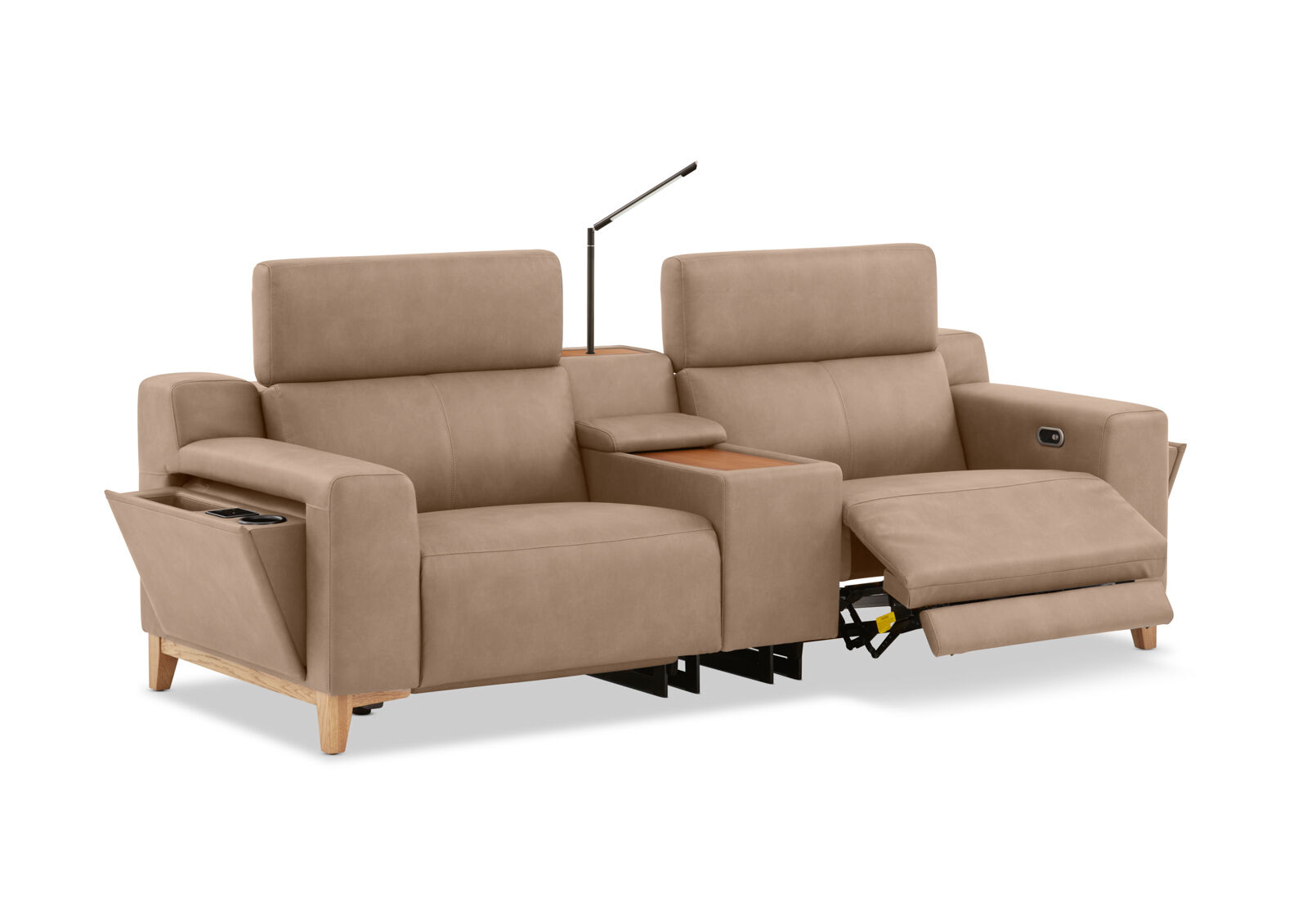 GAGE FABRIC - 2 Seater with Electric Recliners & Console GAGE FABRIC