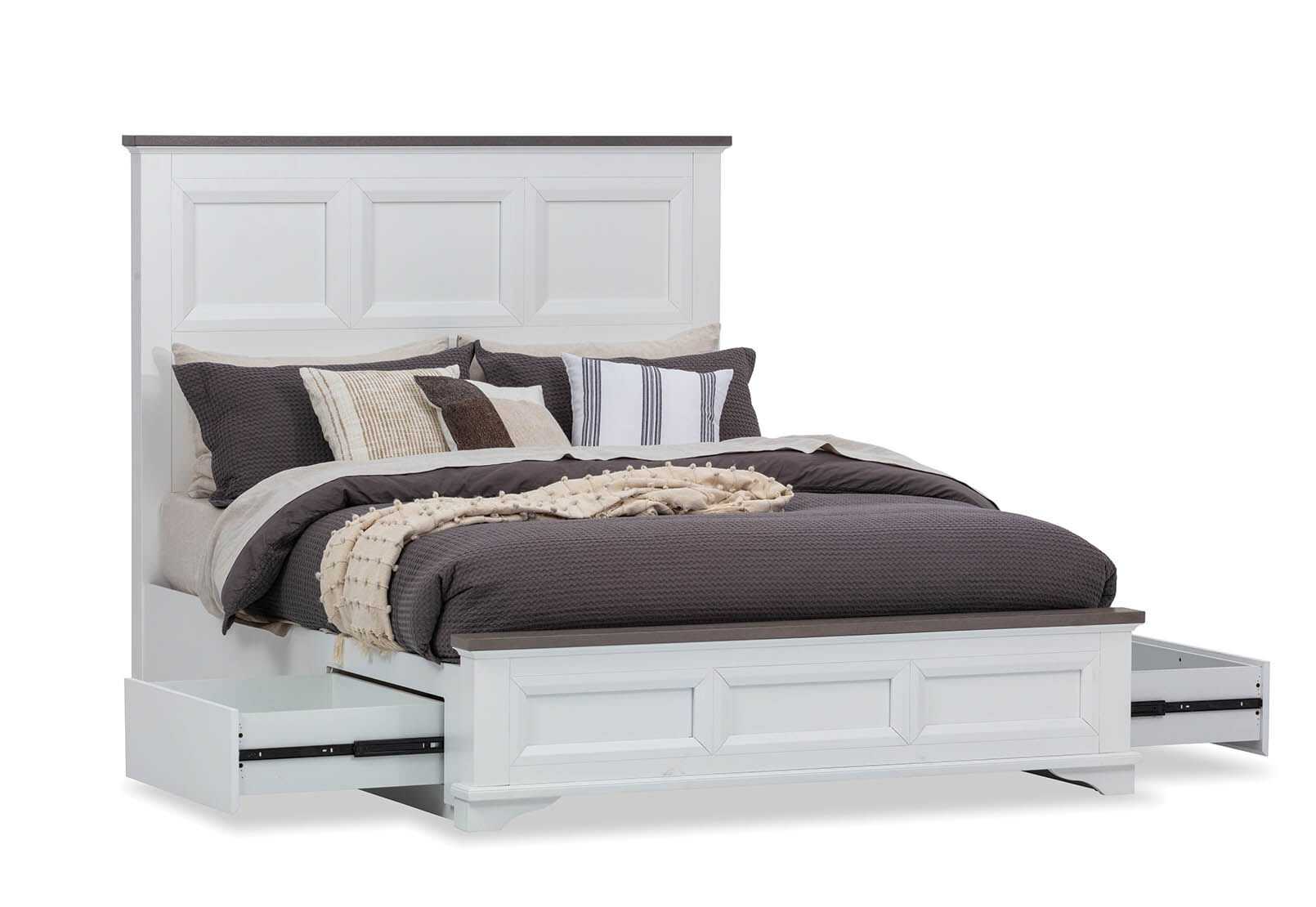 Amart white online bed frame