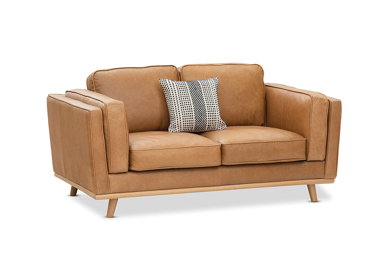 Amart brown shop leather couch