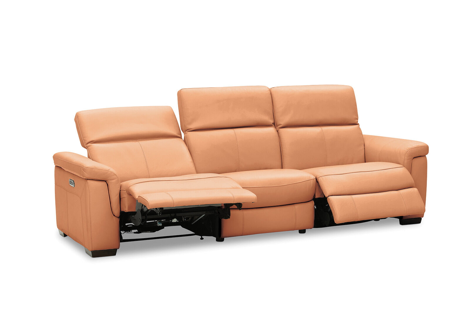 LUCIANO - Leather 3.5 Seater Sofa with 2 Electric Recliners LUCIANO