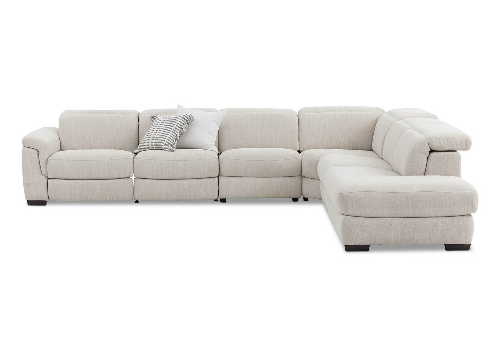 LUCIANO - Fabric Corner Lounge with 3 Inbuilt Electric Recliners and Right-Hand Facing Chaise LUCIANO