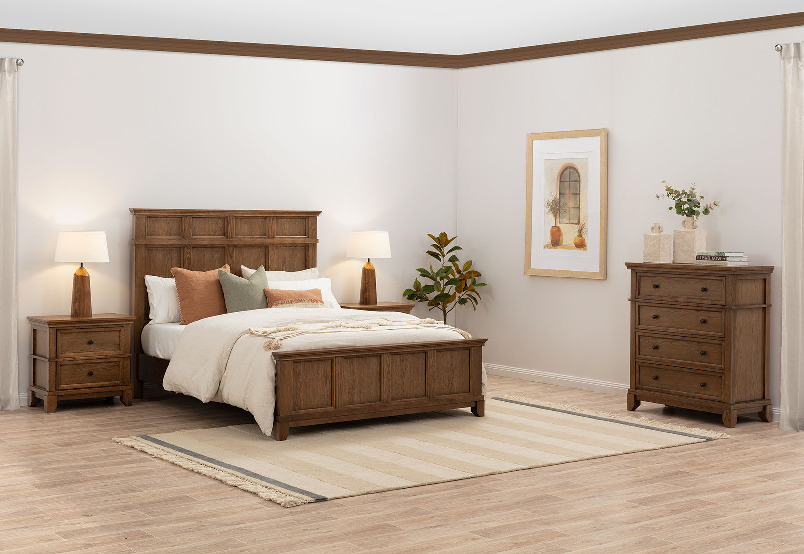ELARA - 4 Piece Queen Bed Tall Chest Suite ELARA