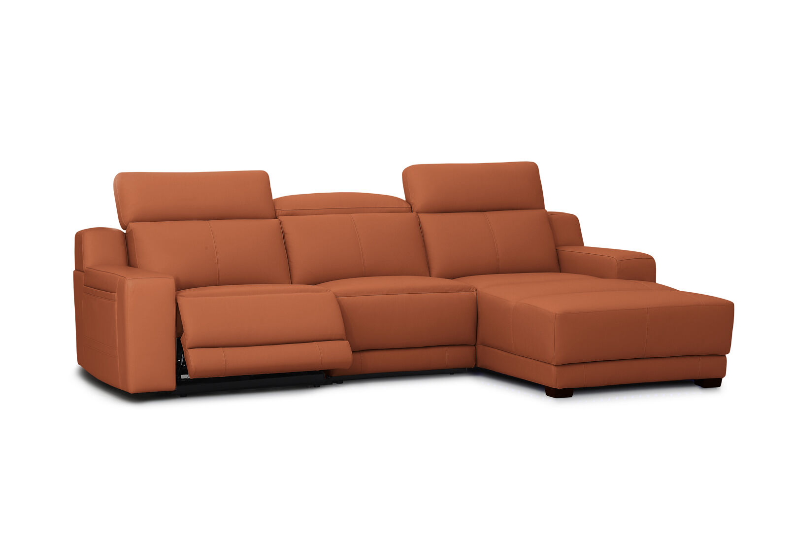 VANTRO LEATHER - 3 Seater RHF Chaise with Inbuilt Electric Recliner VANTRO LEATHER