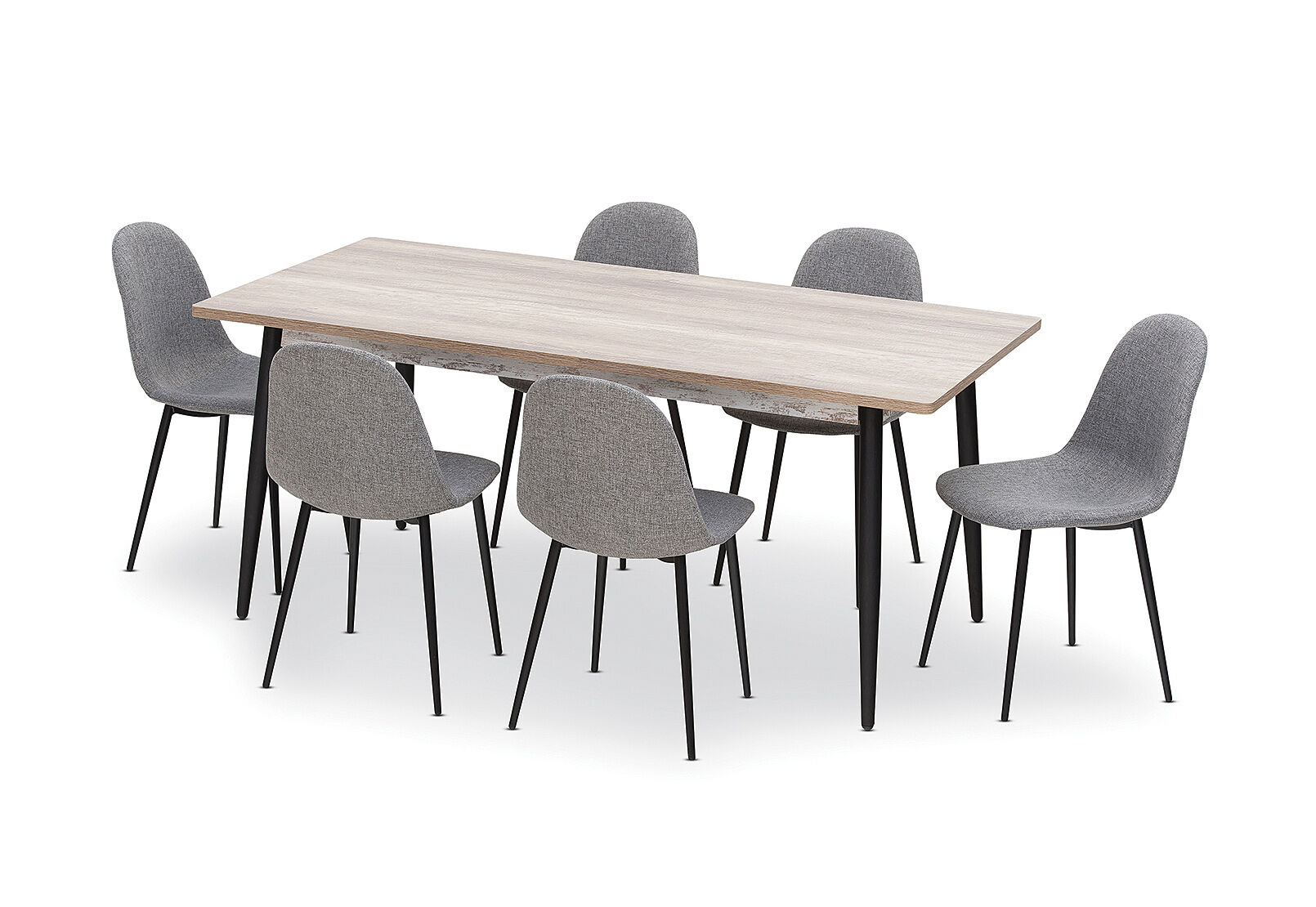 GREY KORI 7 Piece Dining Suite with Benji Dining Chairs Amart Furniture