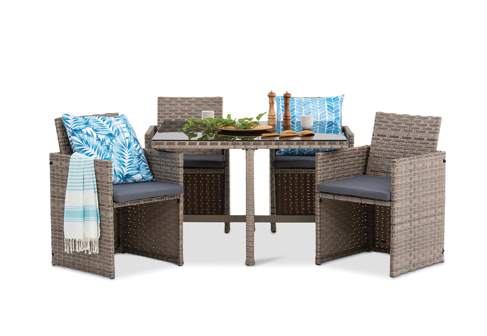 LIGHT GREY PITTMAN 5 Piece Outdoor Dining Setting
