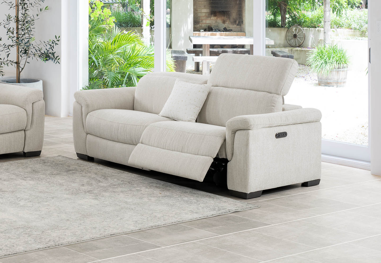 Luciano 2.5 Seater Sofa with Recliners In Silver Amart