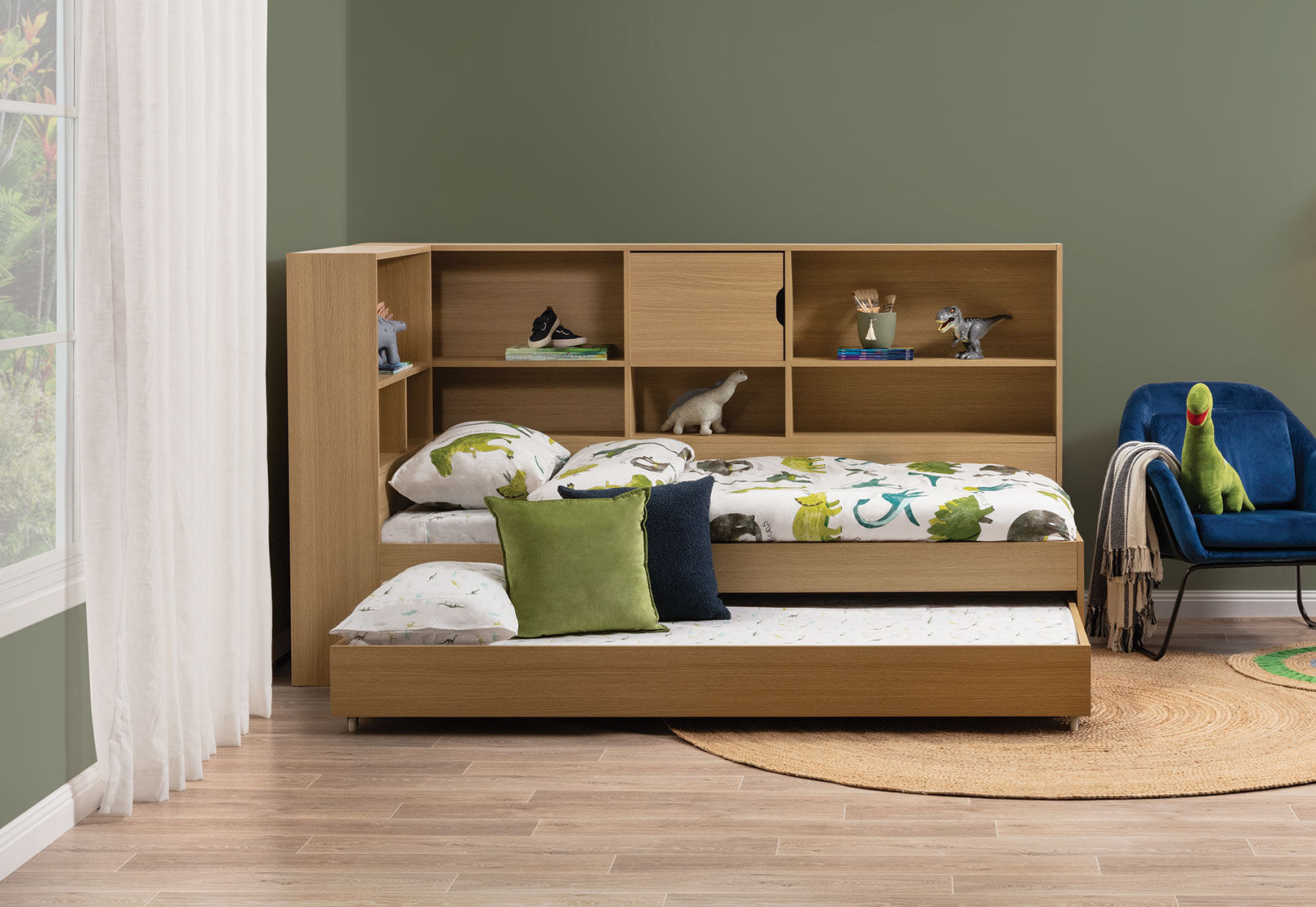 ZAYDEN - Single Bed with Trundle ZAYDEN