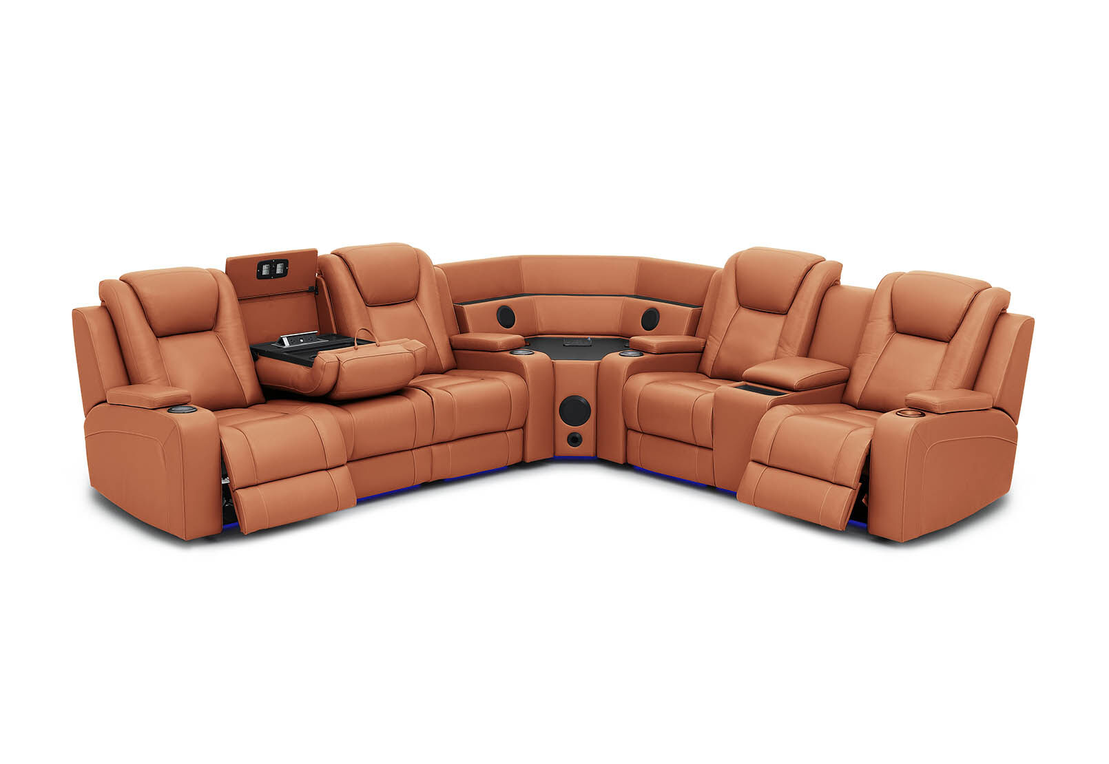 SENTINAL MK2 LEATHER - 5 Piece Corner with RHF Console SENTINAL MK2 LEATHER