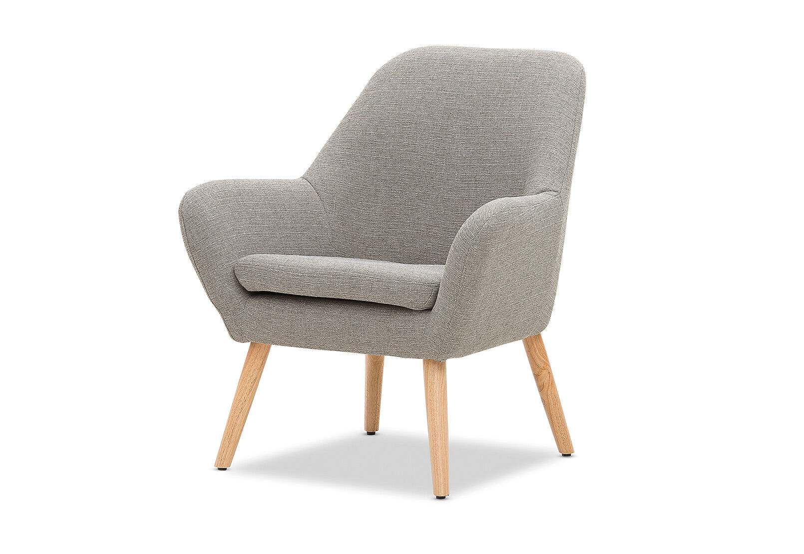 LIGHT GREY GUYER Fabric Accent Chair