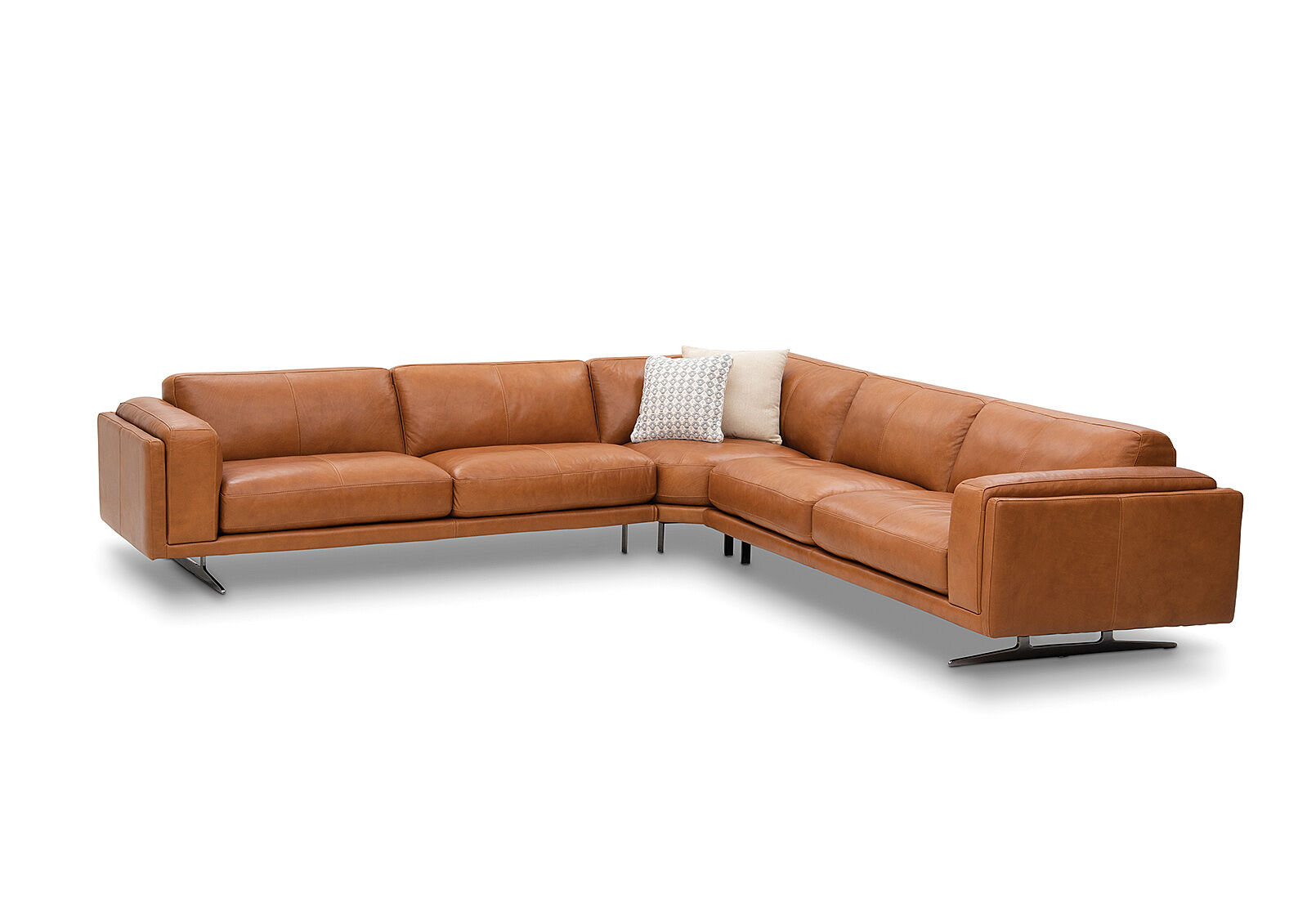 Leather corner lounge top with sofa bed