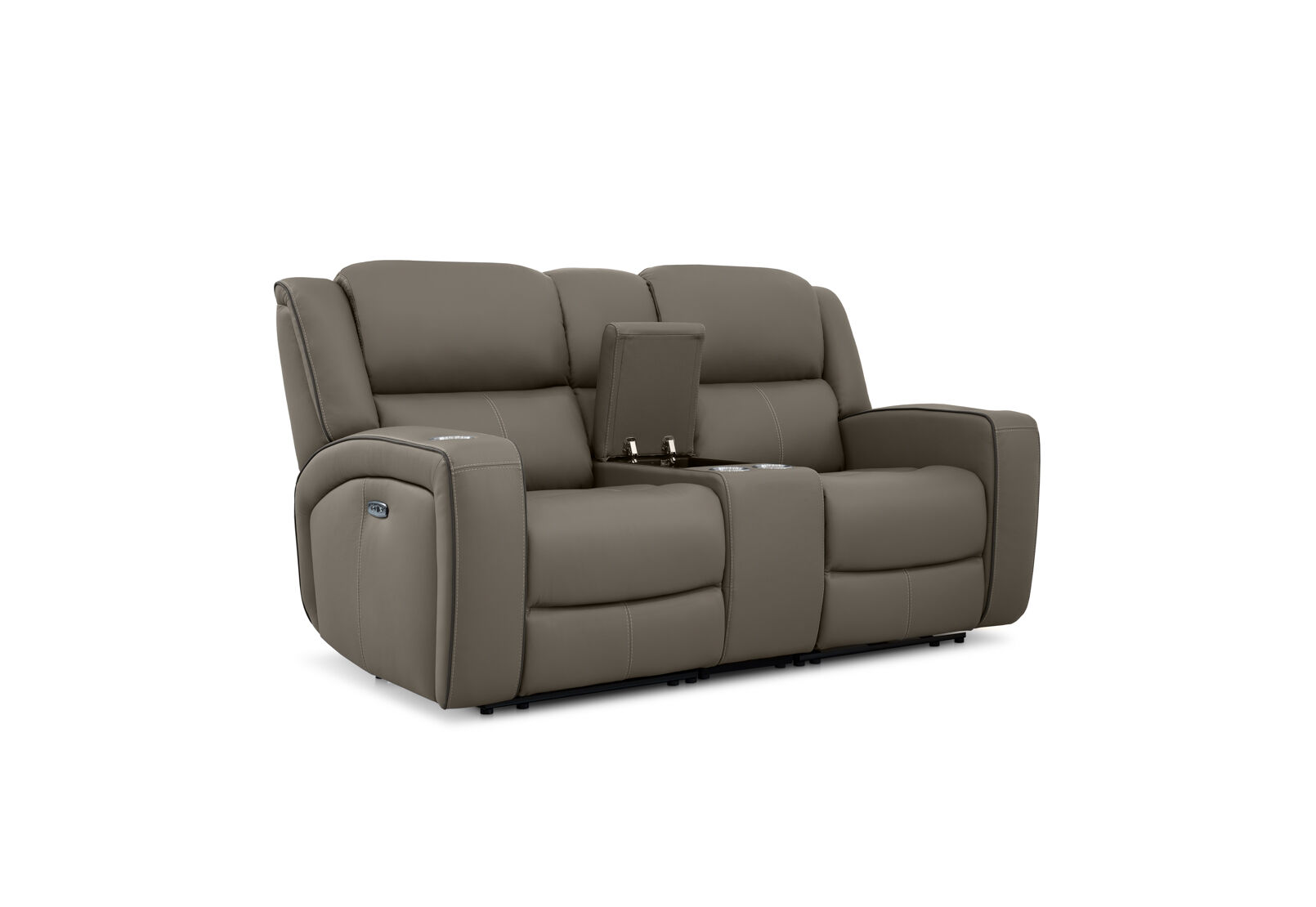 CAPALDI LEATHER - 2 Seater Sofa with 2 Inbuilt Electric Recliners and Console CAPALDI LEATHER