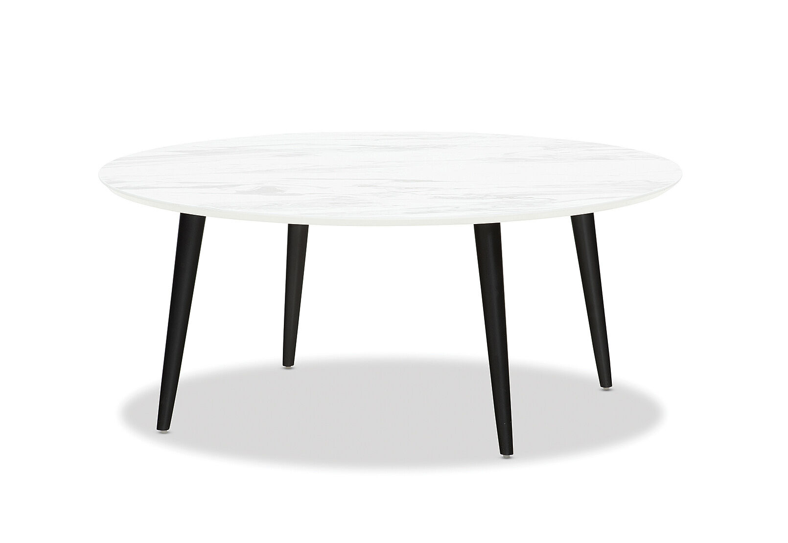 White Marble Amarah 1000 Round Coffee Table Amart Furniture