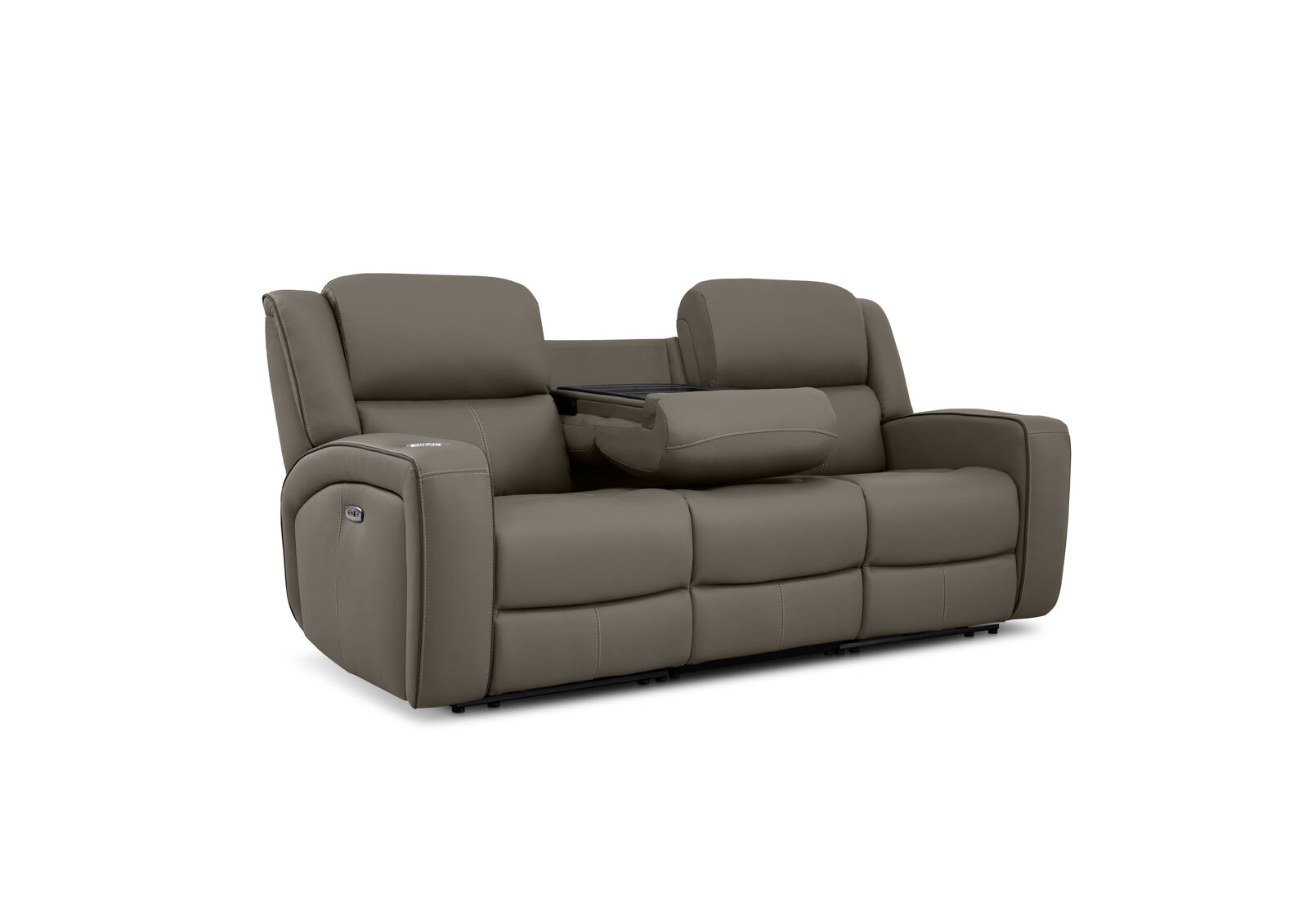 CAPALDI LEATHER - 3 Seater Sofa with 2 Inbuilt Electric Recliners CAPALDI LEATHER