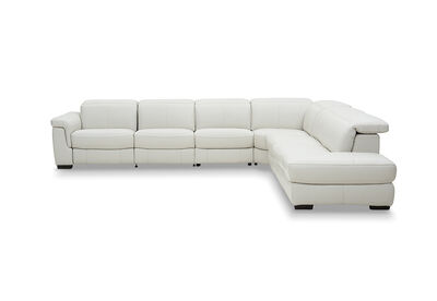 LUCIANO - Leather Corner Lounge with 3 Inbuilt Electric Recliners and Right-Hand Facing Chaise
