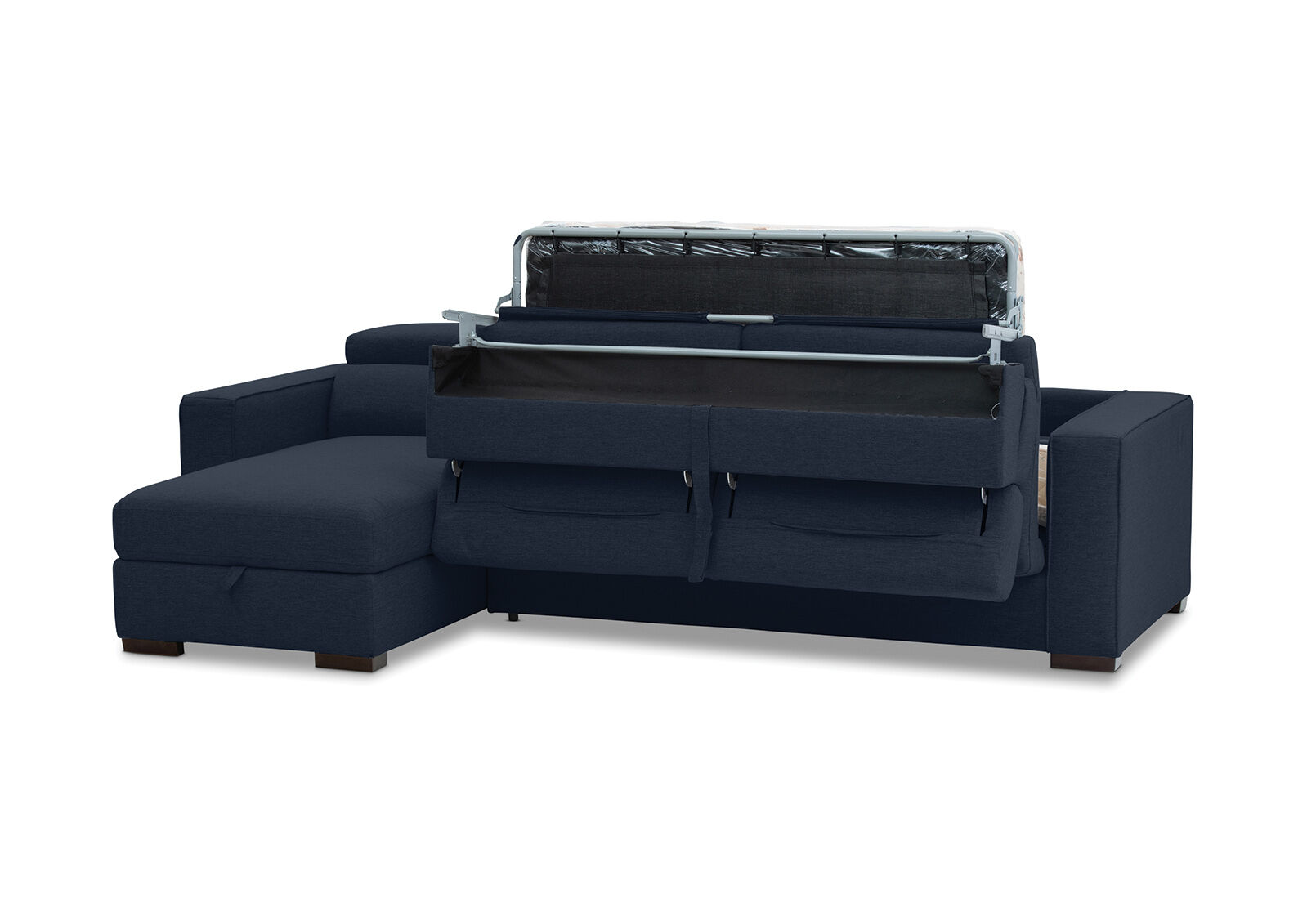 ANGUS - Fabric Left-Hand Facing 3 Seater Chaise with Sofa Bed ANGUS