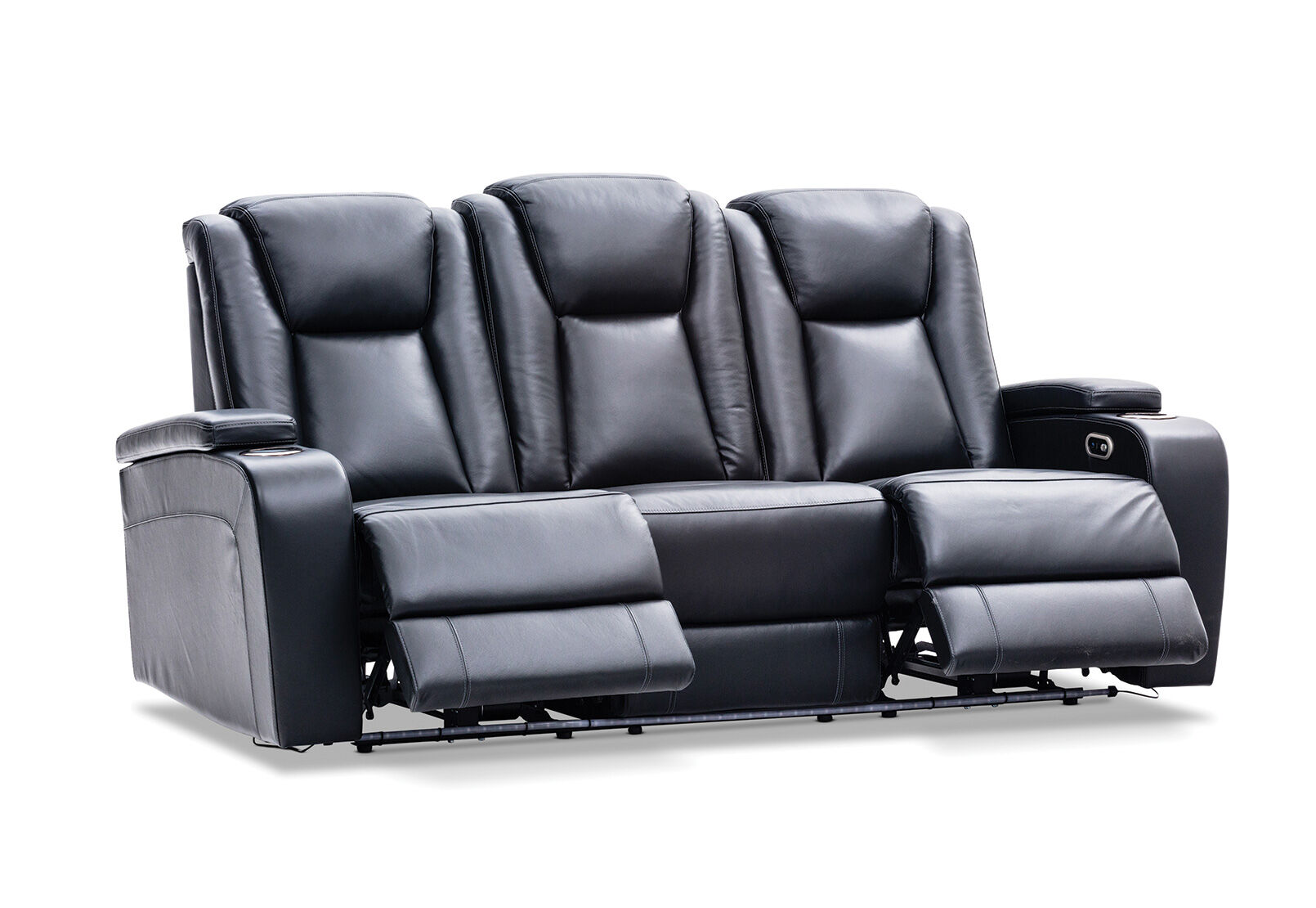VULCAN - Leather 3 Seat Sofa with 2 Inbuilt Electric Recliners VULCAN