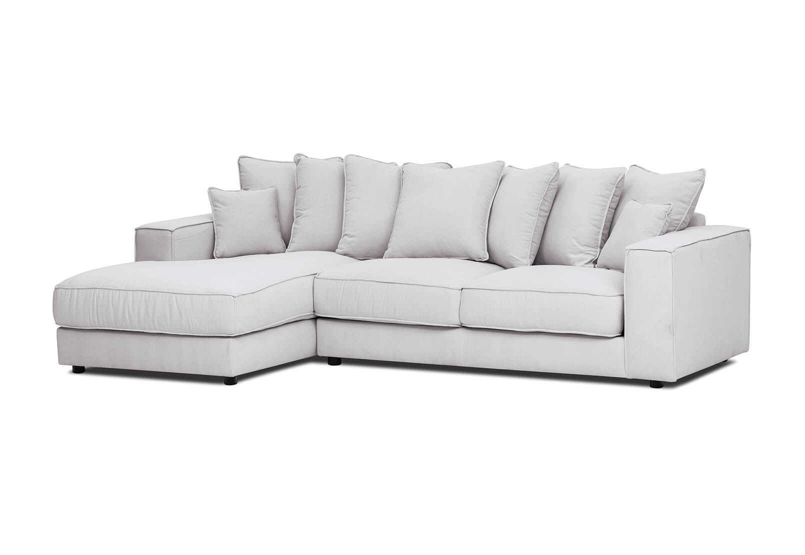 LIGHT GREY AIMEE Fabric 3 Seat LHF Chaise