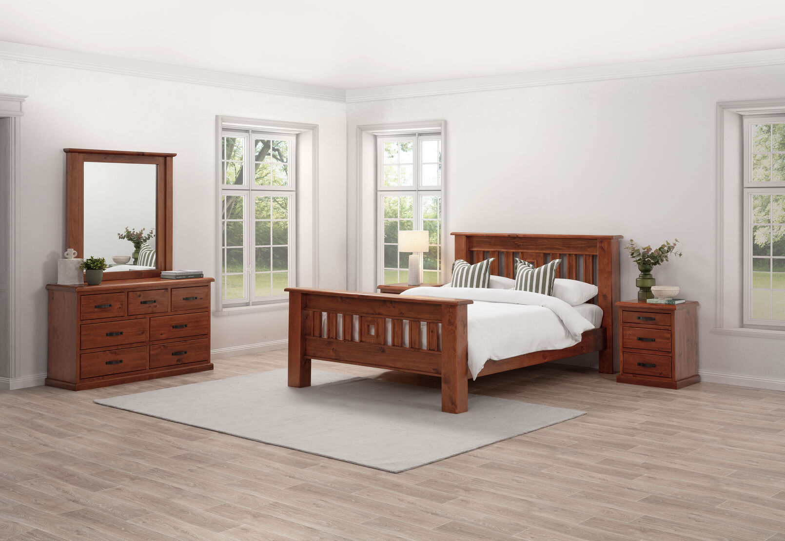 CALLAGHAN - 4 Piece Queen Bed Dresser Suite CALLAGHAN