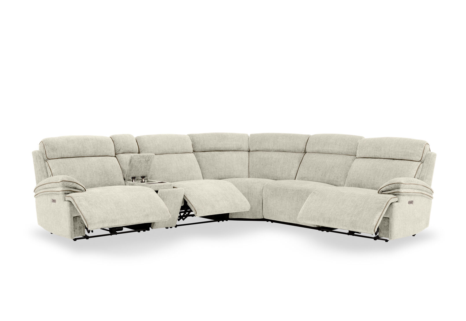 SEYMOUR FABRIC - 5 Seater Corner Lounge with LHF Console SEYMOUR FABRIC