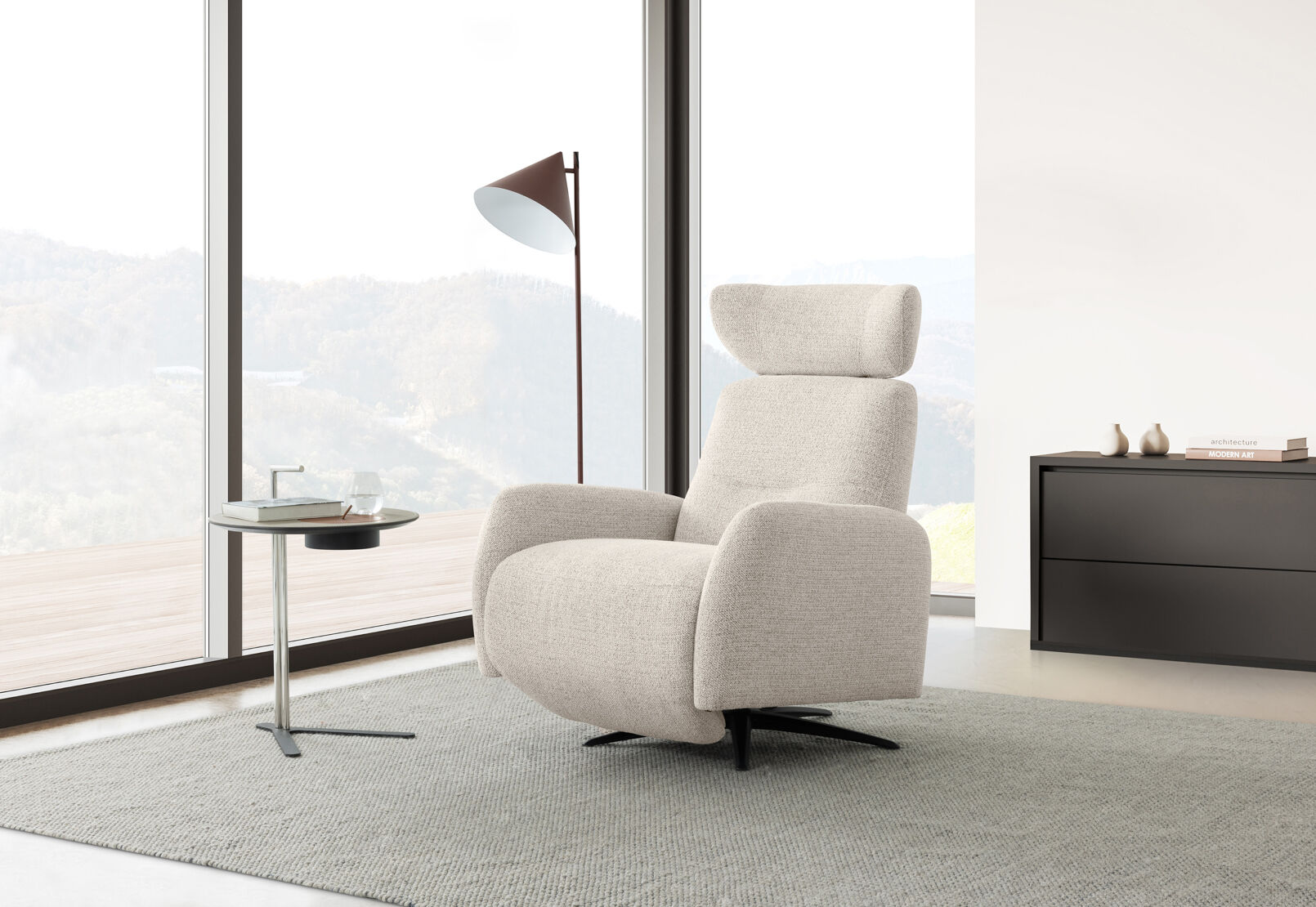 RAITT FABRIC - Swivel Manual Recliner RAITT FABRIC