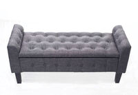 REIGN - Grey Upholstered Storage Bench REIGN