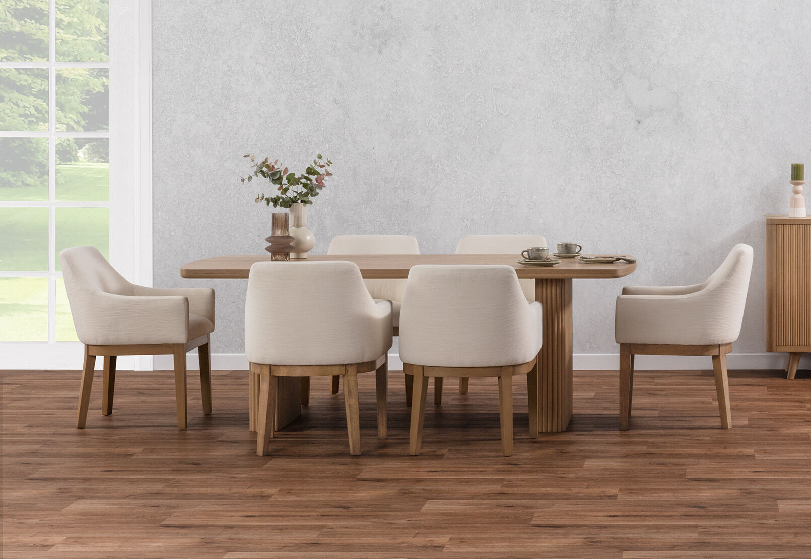 MIRAN - 7 Piece 2100 Dining Suite with Armondo Dining Chairs MIRAN