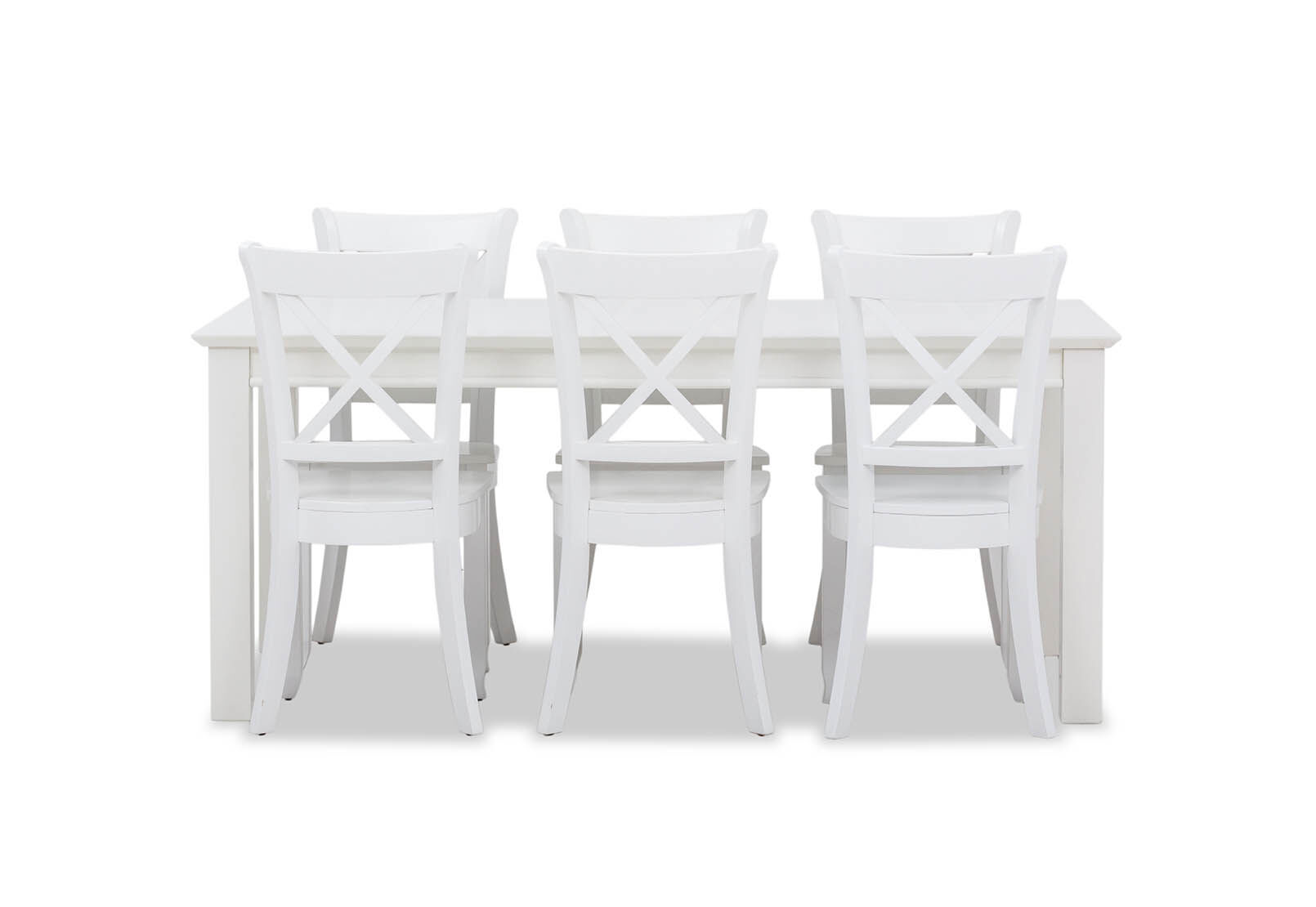 WHITE MAKARSKA 7 Piece Dining Suite with Clouds Dining Chairs Amart