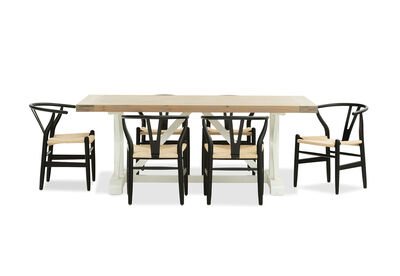 NORMANDY - 7 Piece Dining Suite with Wishbone Replica MKII Dining Chairs