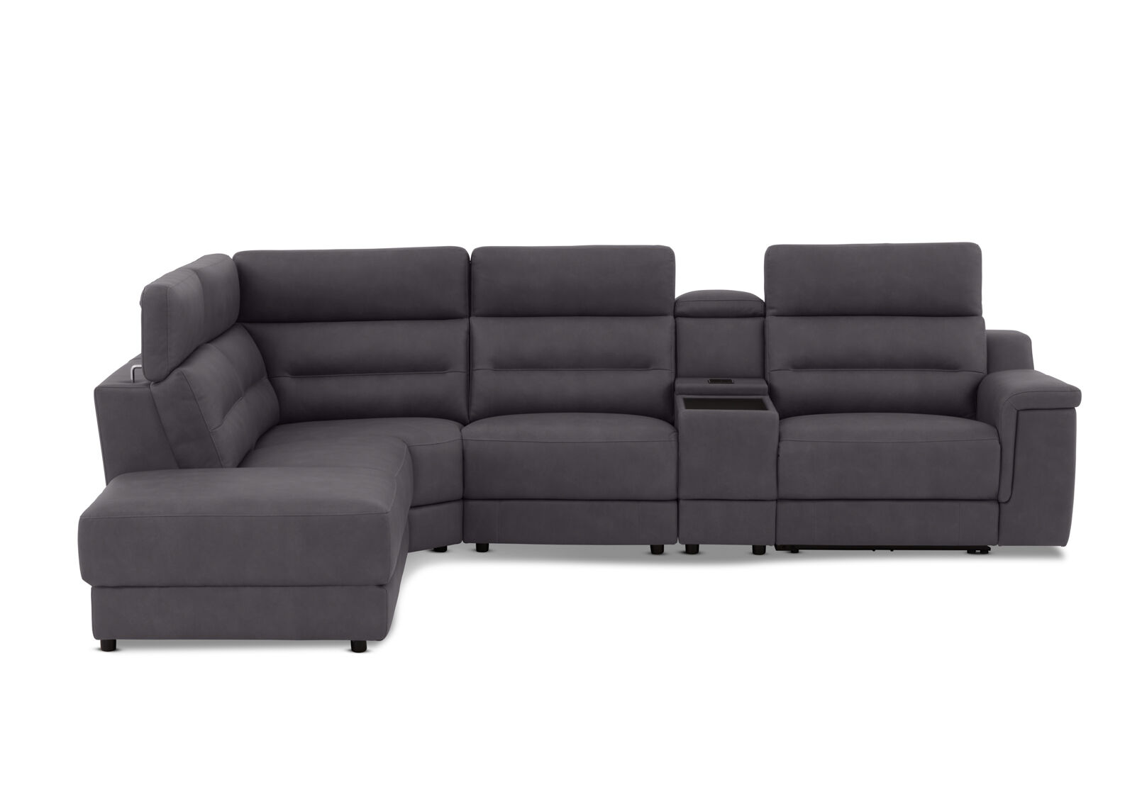JEFFRIES FABRIC - Corner Lounge with Inbuilt Electric Recliner and LHF Chaise JEFFRIES FABRIC