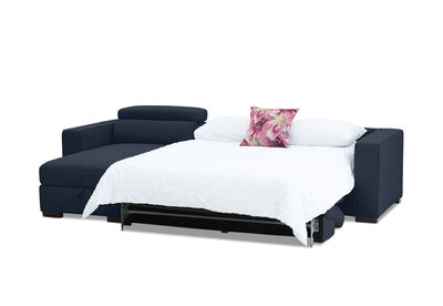 ANGUS - Fabric Left-Hand Facing 3 Seater Chaise with Sofa Bed