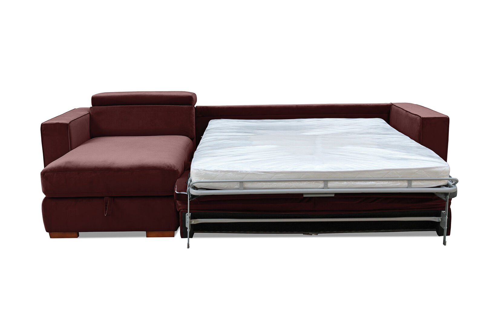 ANGUS VELVET - Left-Hand Facing 3 Seater Chaise with Sofa Bed ANGUS VELVET