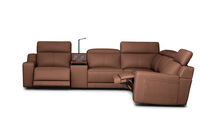 VANTRO LEATHER - Corner Lounge with 2 Inbuilt Electric Recliners and Speaker Console VANTRO LEATHER