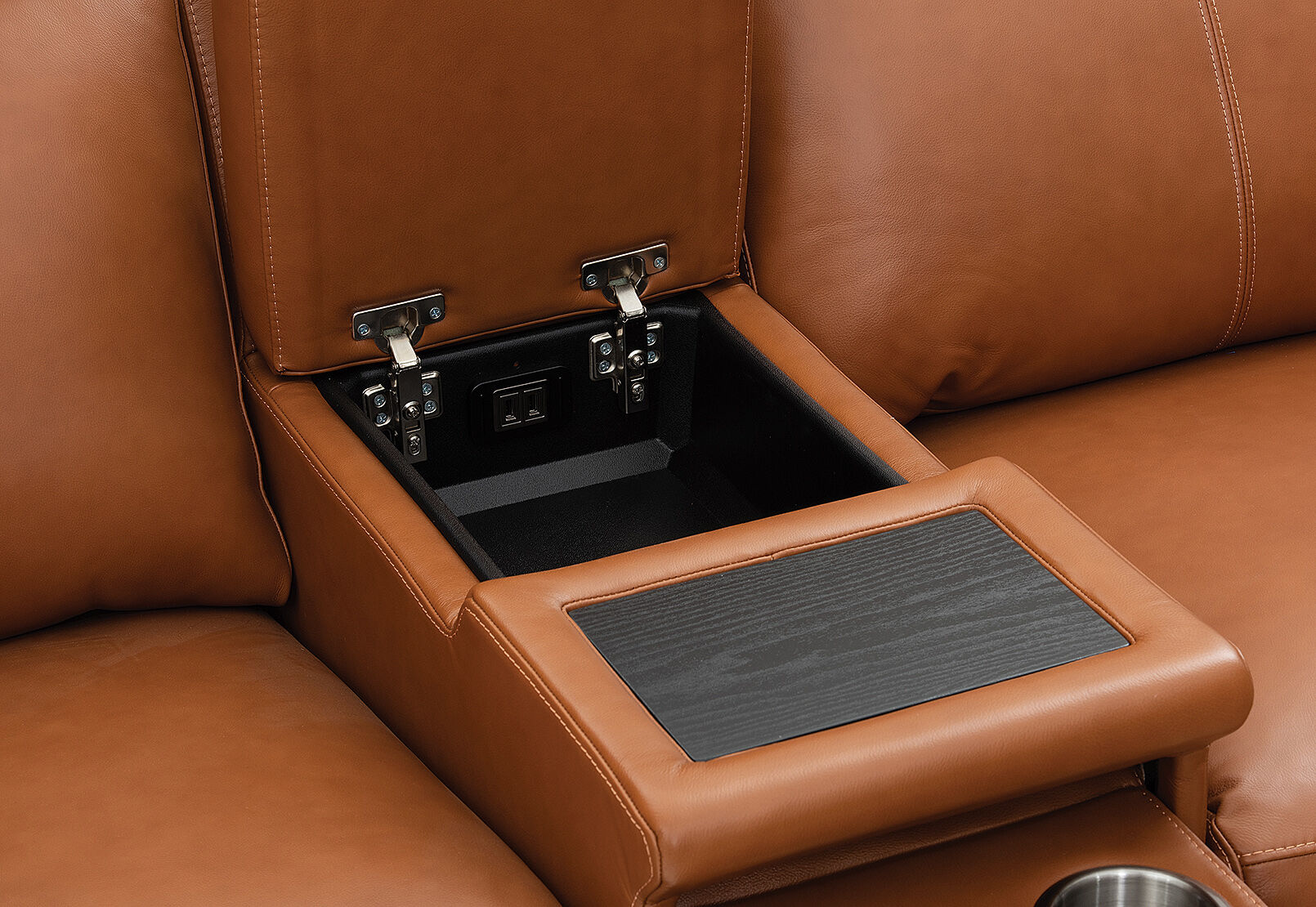 ARISTOTLE - Leather 2 Seater Sofa with Console and 2 Inbuilt Electric Recliners ARISTOTLE