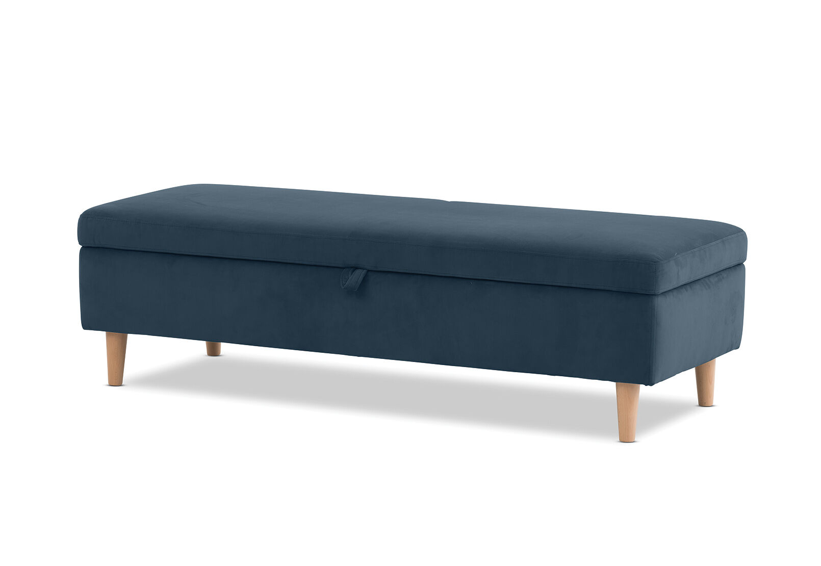Navy velvet clearance storage bench