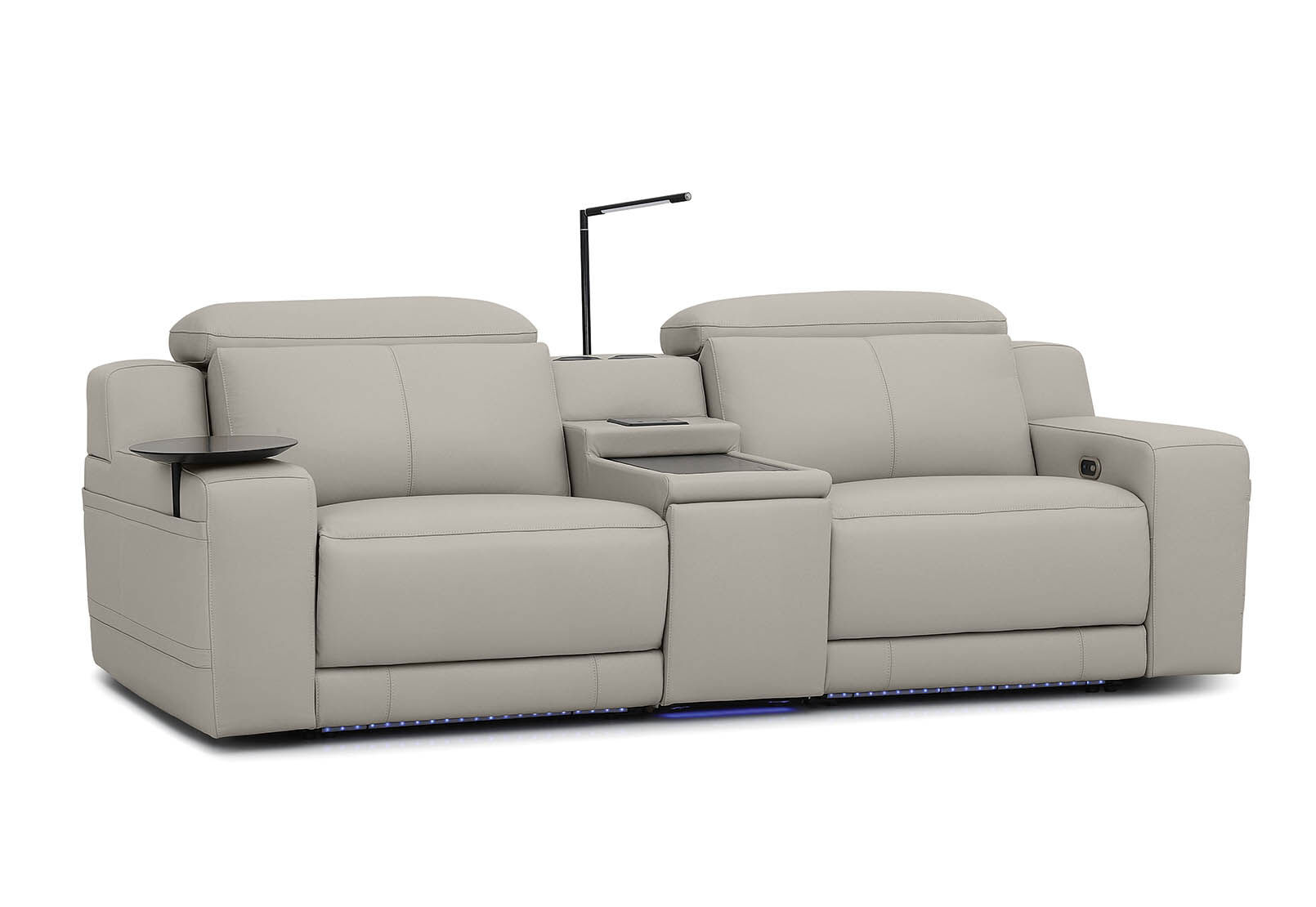 CASSIUS MK2 LEATHER - 2 Seater with Console and 2 Inbuilt Electric Recliners CASSIUS MK2 LEATHER