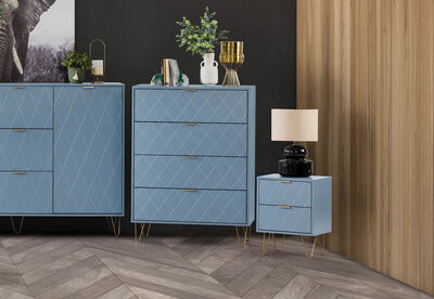 DORSEY - Blue Slate 4 Drawer Wide Tall Chest