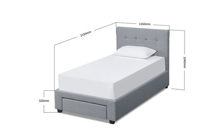 SOUTHAMPTON - King Single Bed with Drawer