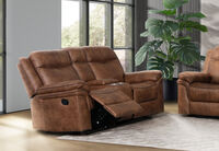 TULSA FABRIC - 2 Seater Manual Recliners with Console TULSA FABRIC