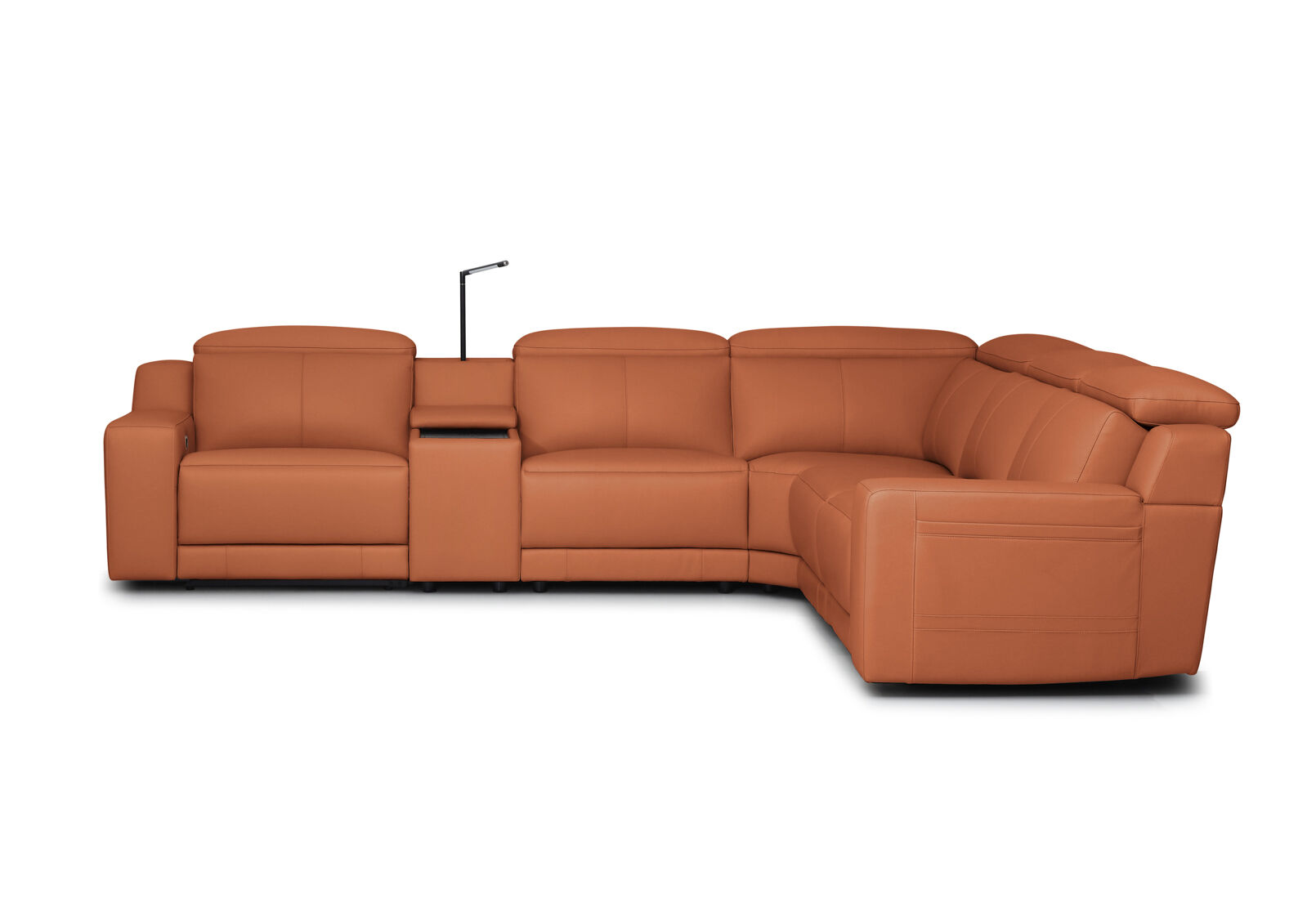 VANTRO LEATHER - Corner Lounge with 2 Inbuilt Electric Recliners and Console VANTRO LEATHER
