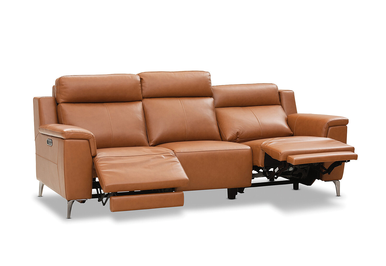 ARISTOTLE - Leather 3 Seater Sofa with 2 Inbuilt Electric Recliners ARISTOTLE