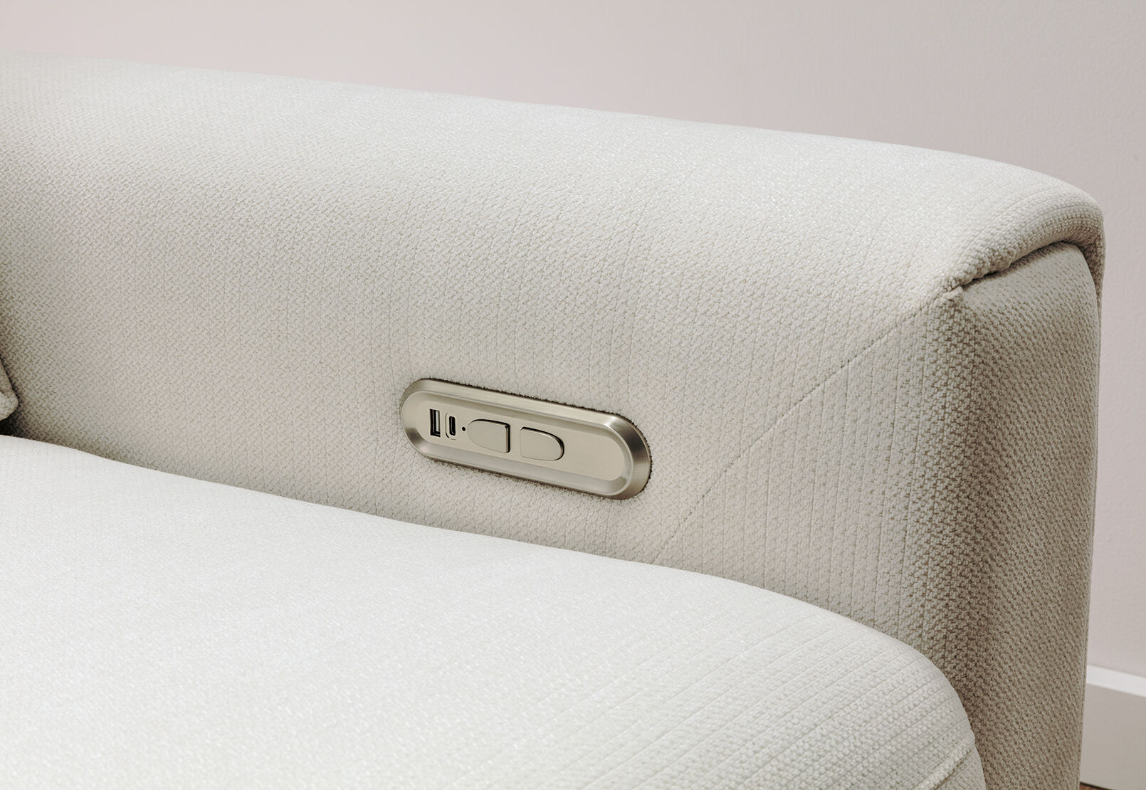 MIKAELA - 3 Seater with Sliding Electric Chaise MIKAELA