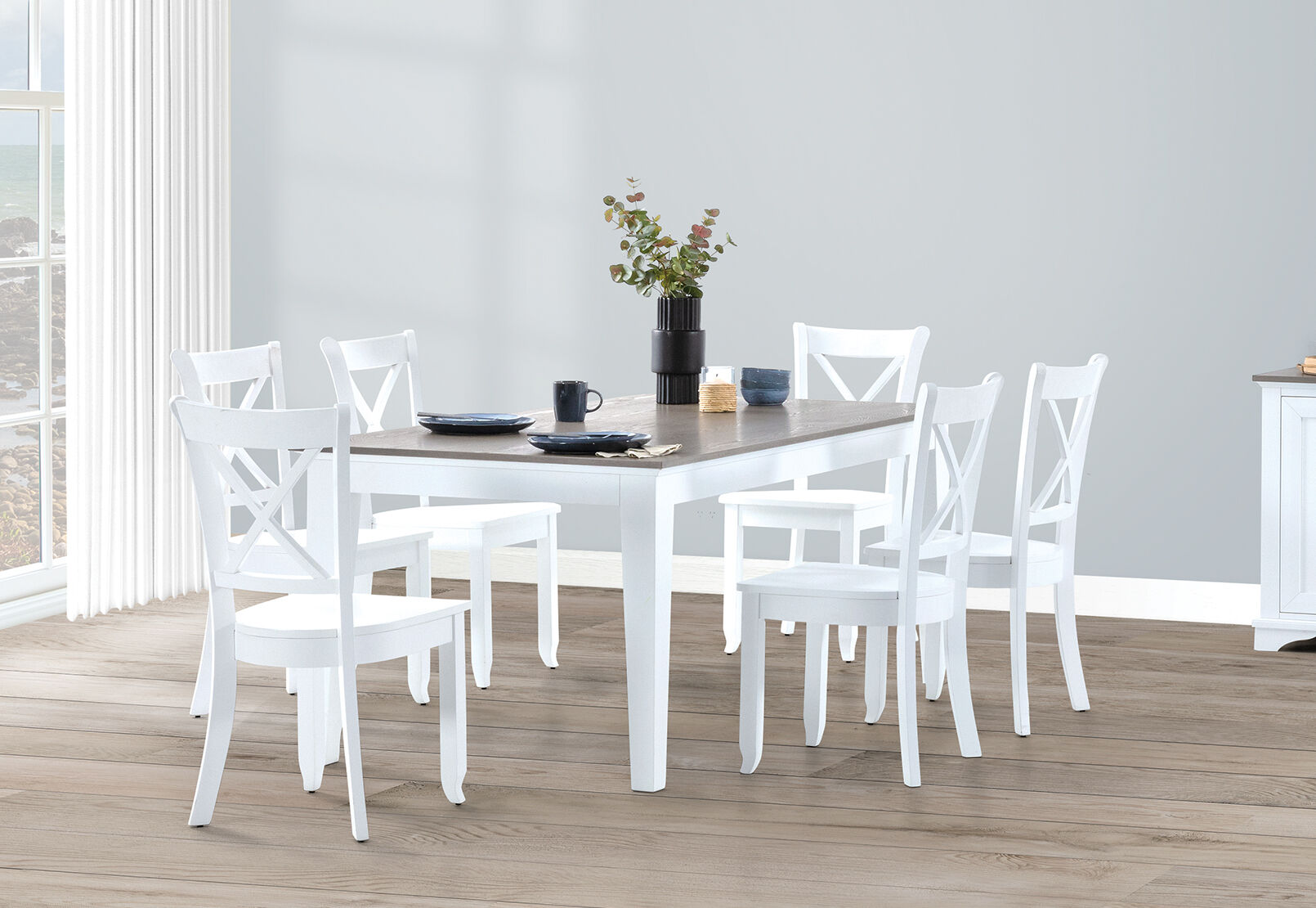 MARSEILLE - 7 Piece Dining Suite with Clouds Dining Chairs MARSEILLE