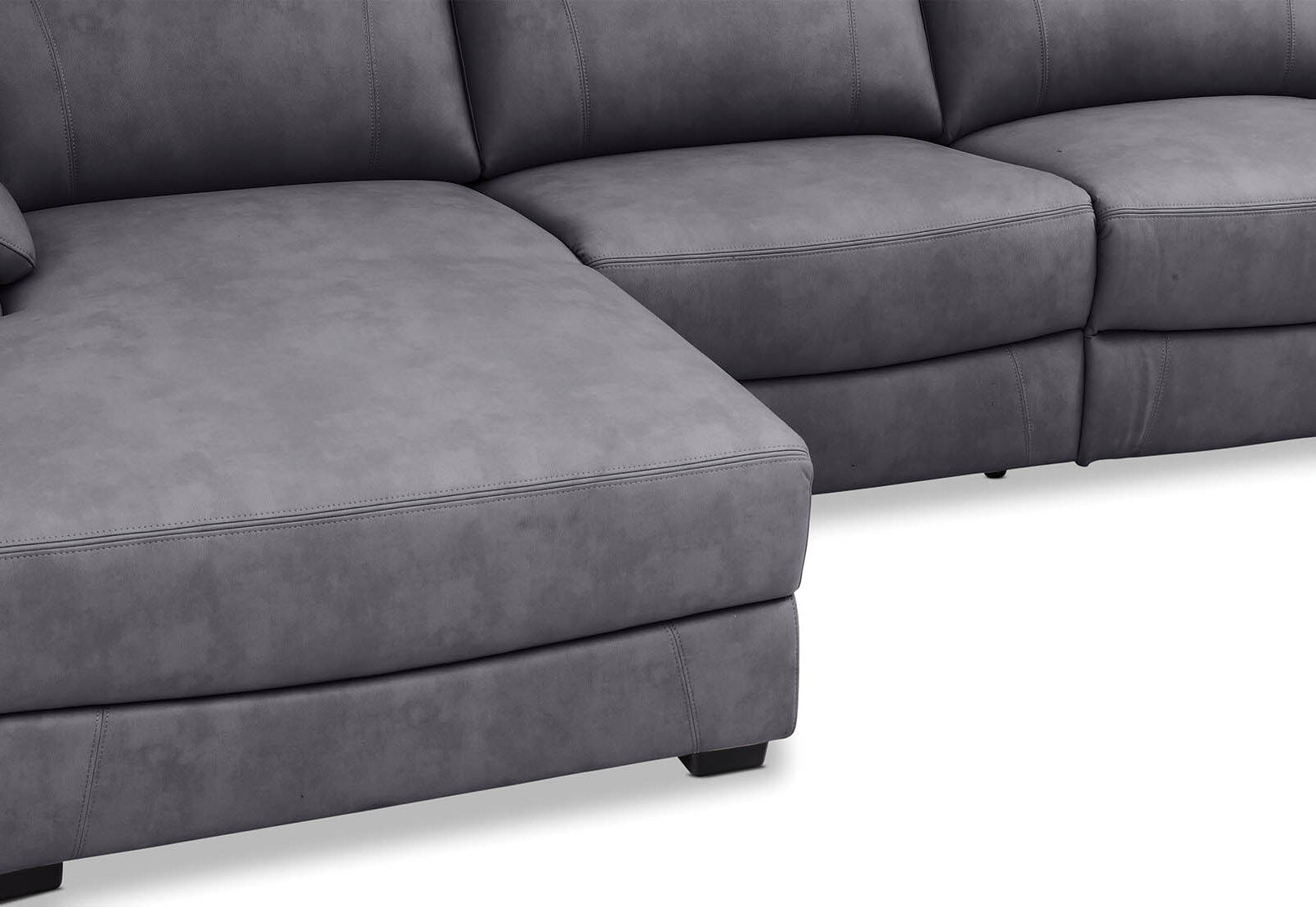 LYNCOLN - Fabric 3.5 Seat Left Hand Facing Chaise with Drop Down Table LYNCOLN